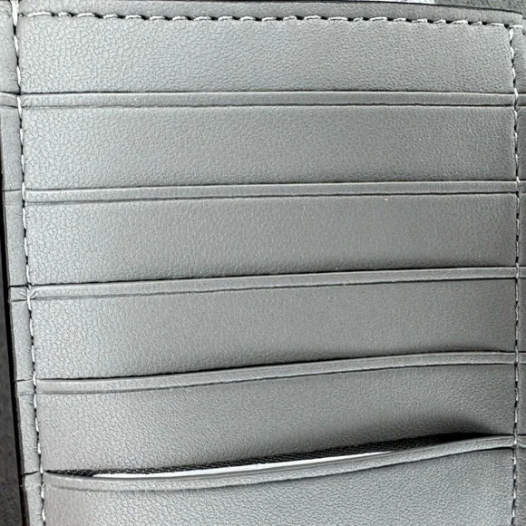 Coach Metallic Leather Snap Wallet Anthracite Gunmetal Hardware NWT - Picture 10 of 13